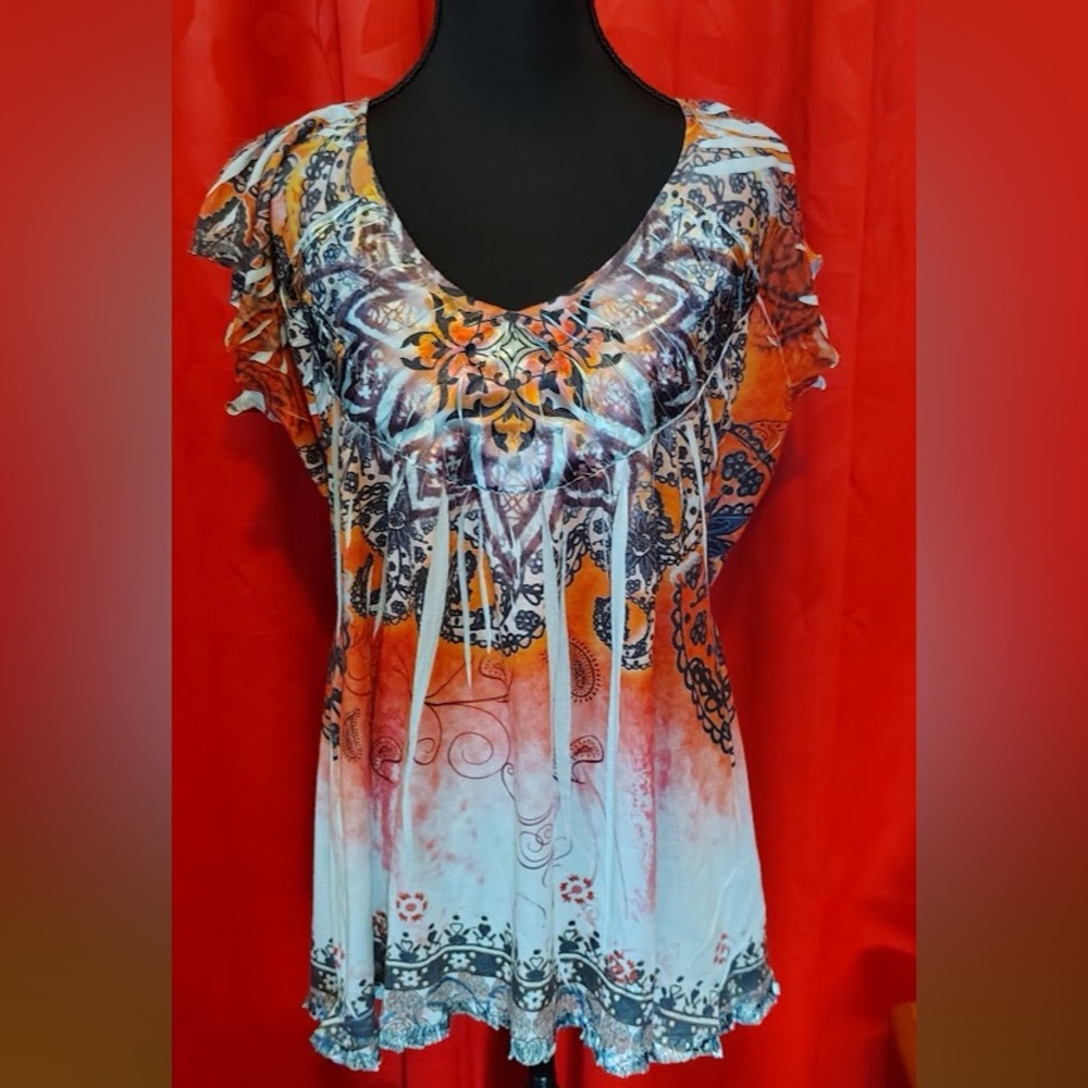 Unity World Wear Multicolor Patterned Blouse